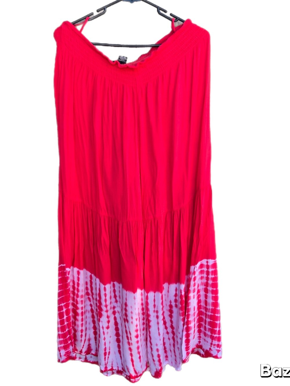 Red Hot Palazzo Pants with Tie Dye Bottom